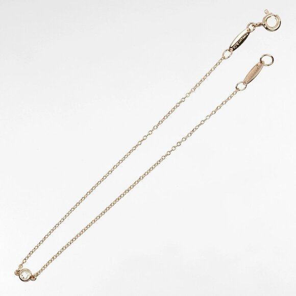 TIFFANY&Co. By the yard Bracelet Wrist Size7.5" K18 Pink Gold/diamond 1.26. - Picture 6 of 9